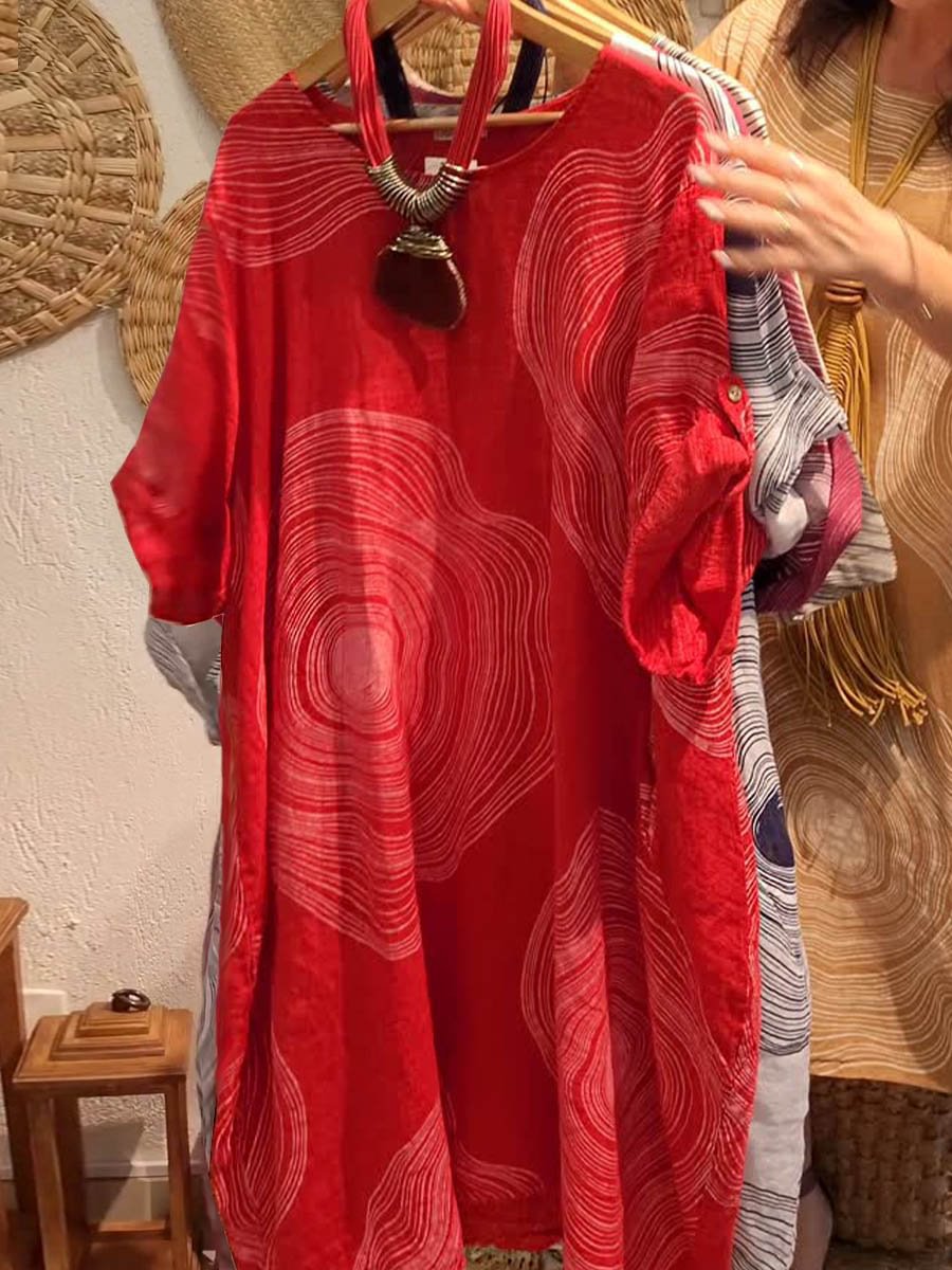 Weites Tunika-Kleid für Damen mit außergewöhnlichem Muster von berg-feldt