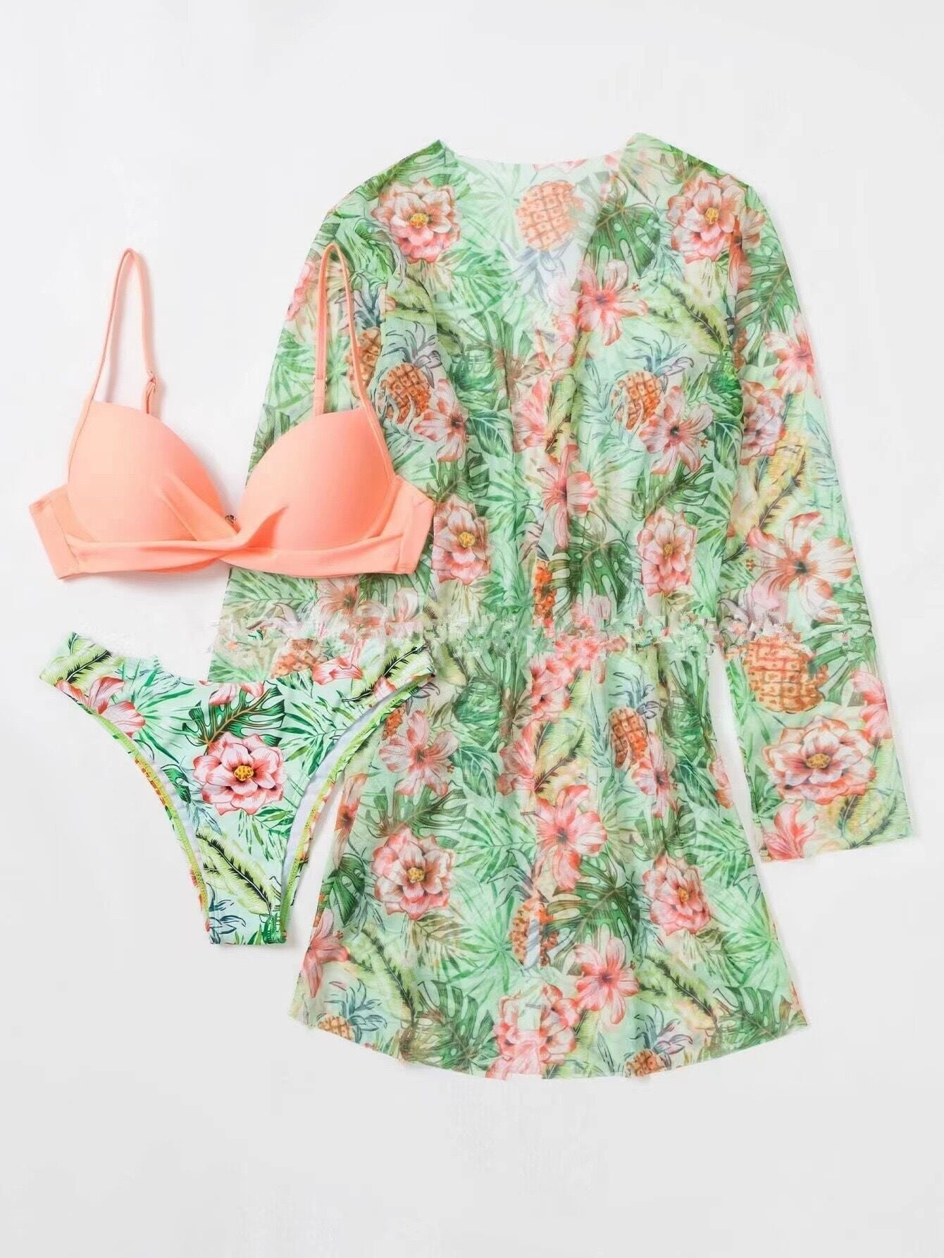 Ensemble de plage et bikini assorti imprimé tropical berg-feldt