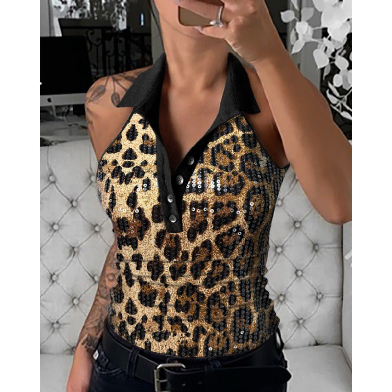 Women's Shimmering Animal Print Polo Shirt by berg-feldt