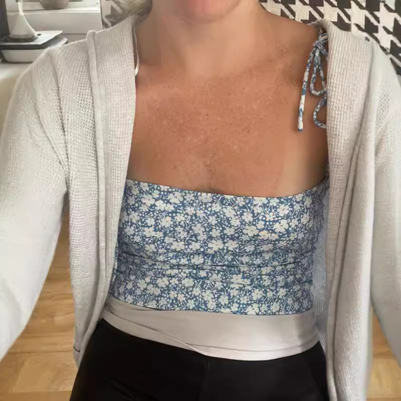 Adjustable Spaghetti Strap Floral Top by Berg-Feldt for Women
