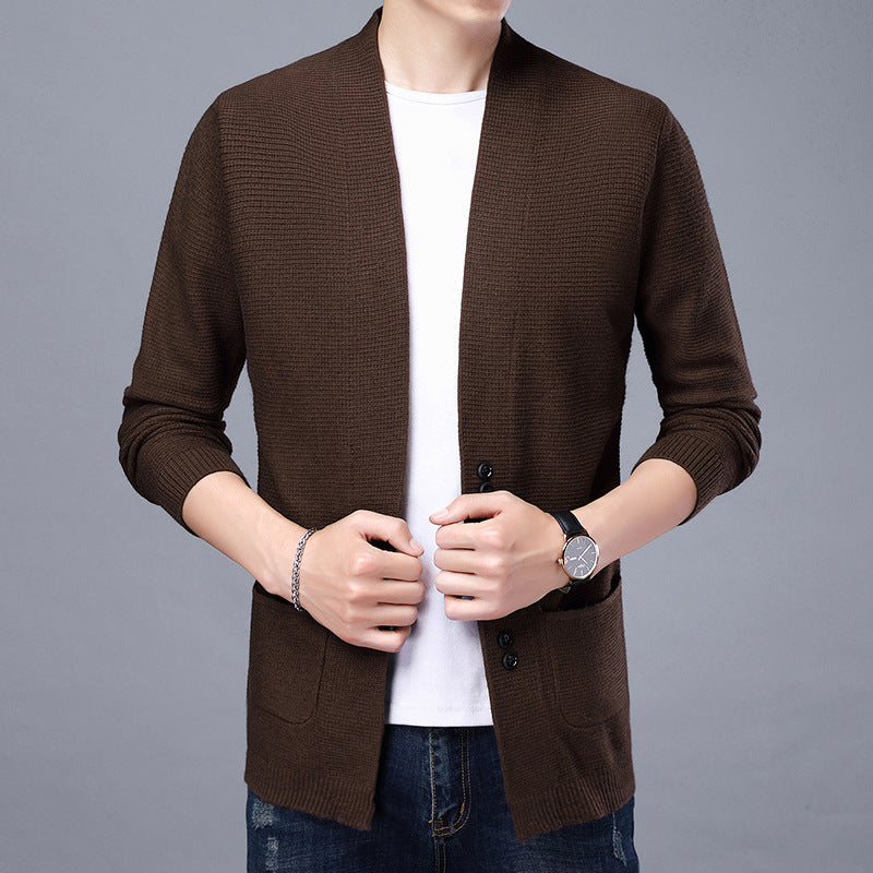 Cardigan décontracté en tricot pour homme avec col châle et poches plaquées Berg-Feldt