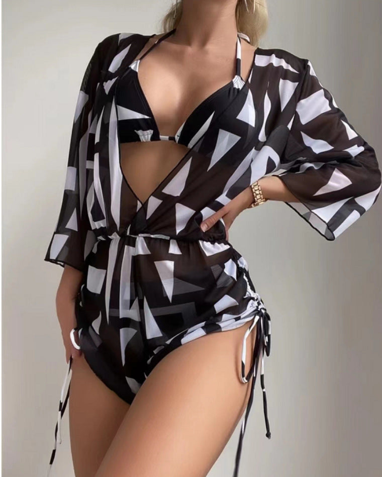 Maillot de bain femme Berg-Feldt avec empiècement kimono léger et imprimé botanique