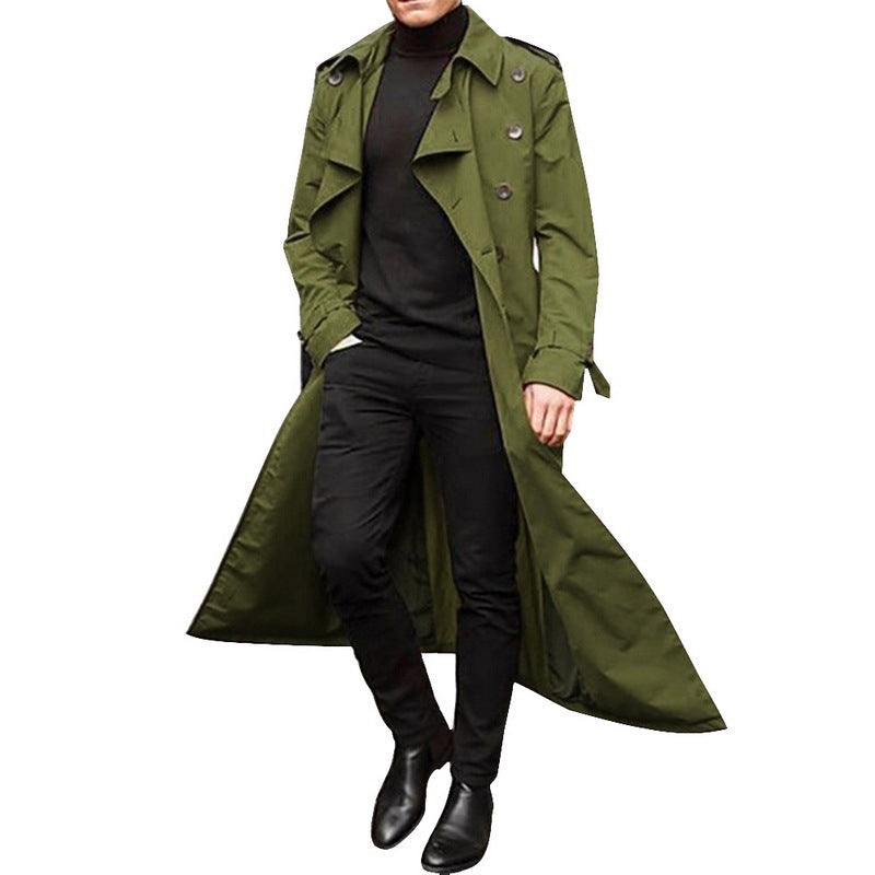 Trench-coat élégant pour homme avec revers profond et boutons cachés Berg-Feldt