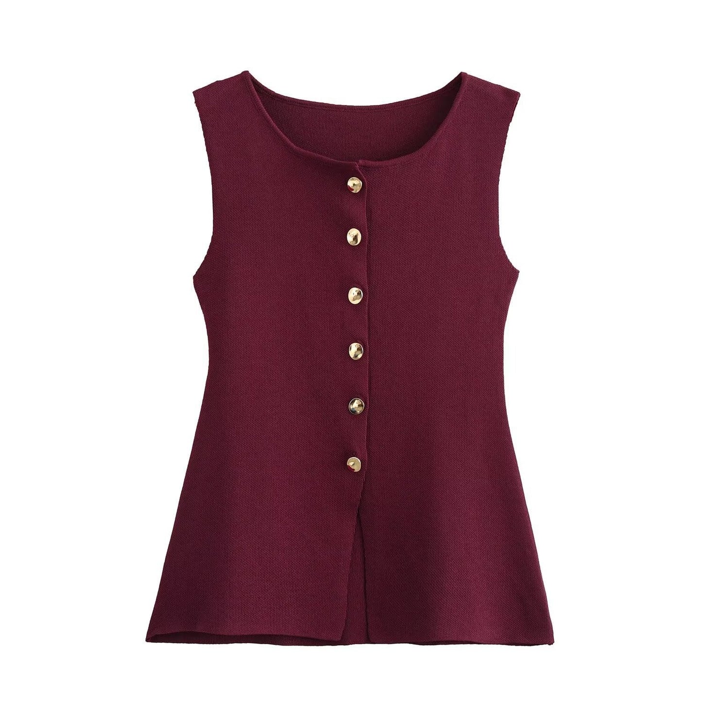 Women's Ribbed Knit Button Tank Top by berg-feldt
