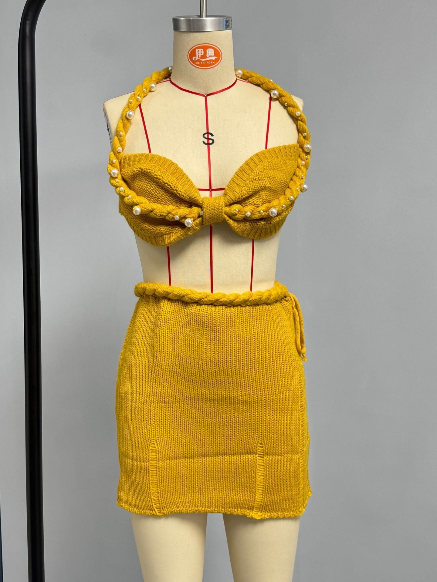 Mini-jupe en maille pour femme avec taille réglable de berg-feldt