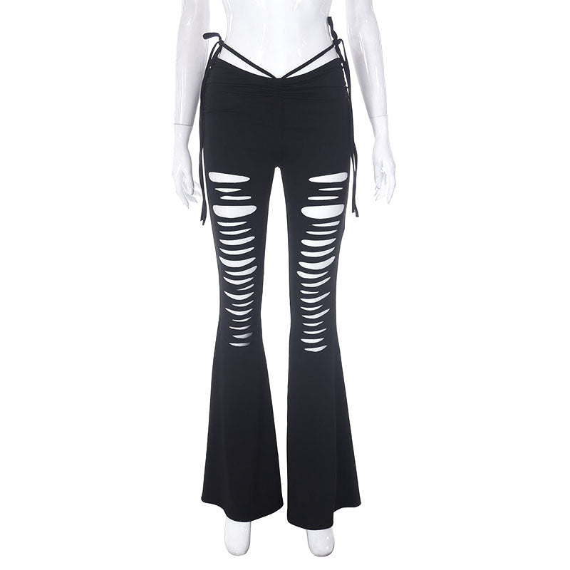 Women's Distressed High-Waisted Flare Jeans berg-feldt