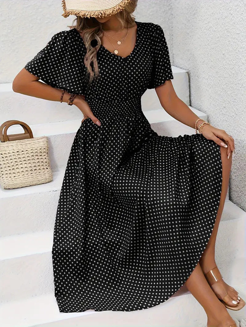 Weites Maxikleid mit V-Ausschnitt von berg-feldt