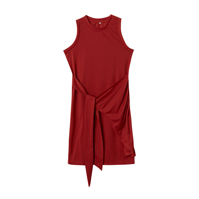 Wickelkleid für Damen, ärmellos, mit seitlichen Bindedetails von berg-feldt