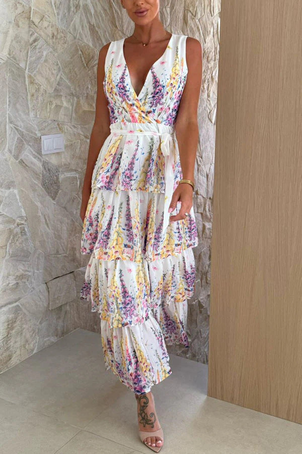 Wickel-Maxikleid für Damen mit Stufen-Detail von berg-feldt