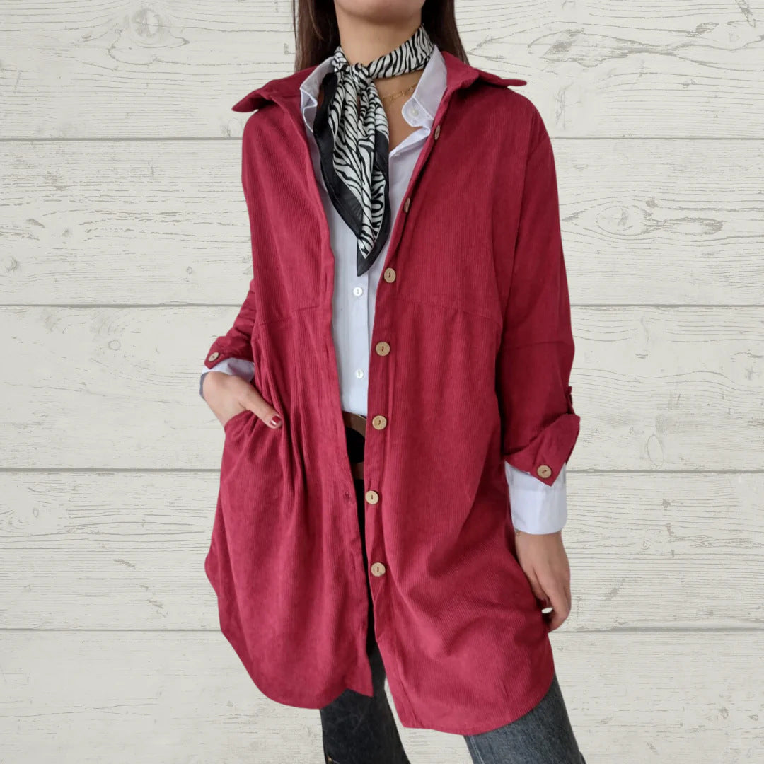 Women's Corduroy Button-Up Shirt Jacket by berg-feldt