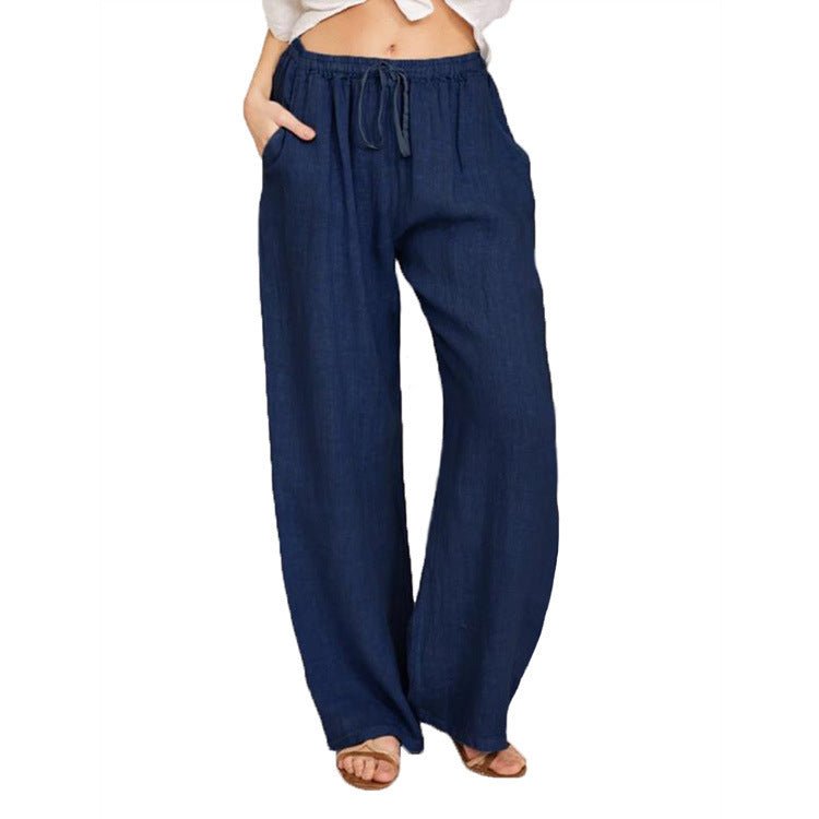 Weite Damen-Leinenhose mit elastischem Bund von berg-feldt