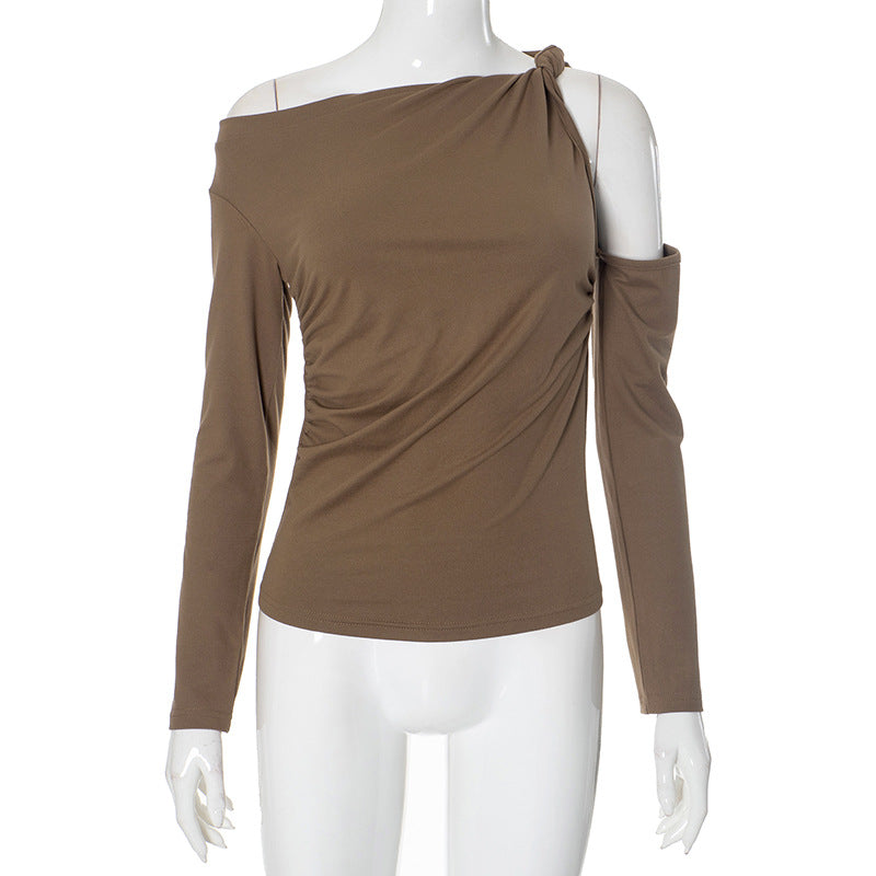 Asymmetrisches Damen-Langarm-Top mit Knotendetail von berg-feldt