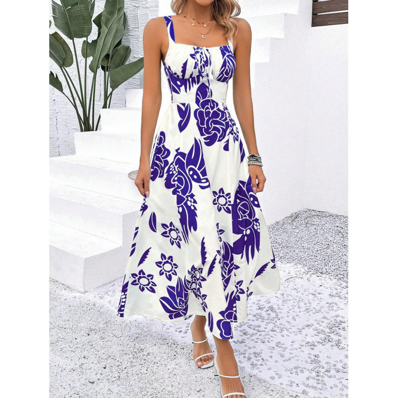 A-Linien Damen-Midikleid mit Blumenmuster und verstellbaren Trägern von berg-feldt