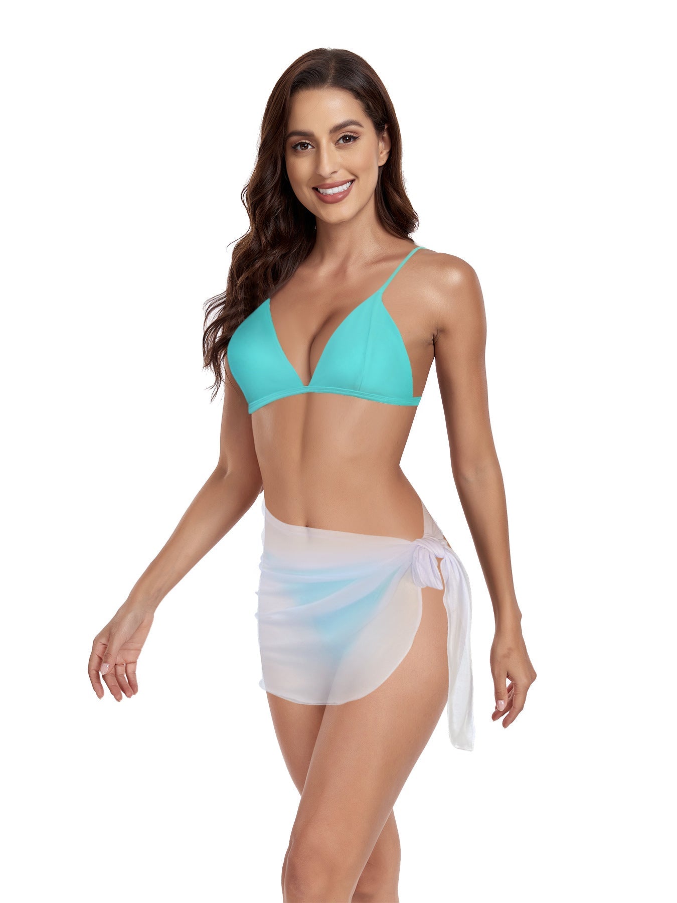 Women's Triangle Bikini Top and Sheer Wrap Skirt Set berg-feldt