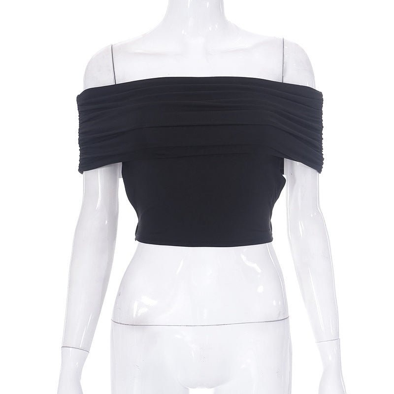 Women's Off-the-Shoulder Ruffled Crop Top by berg-feldt
