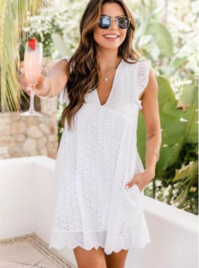 Women's Eyelet Frill Dress berg-feldt
