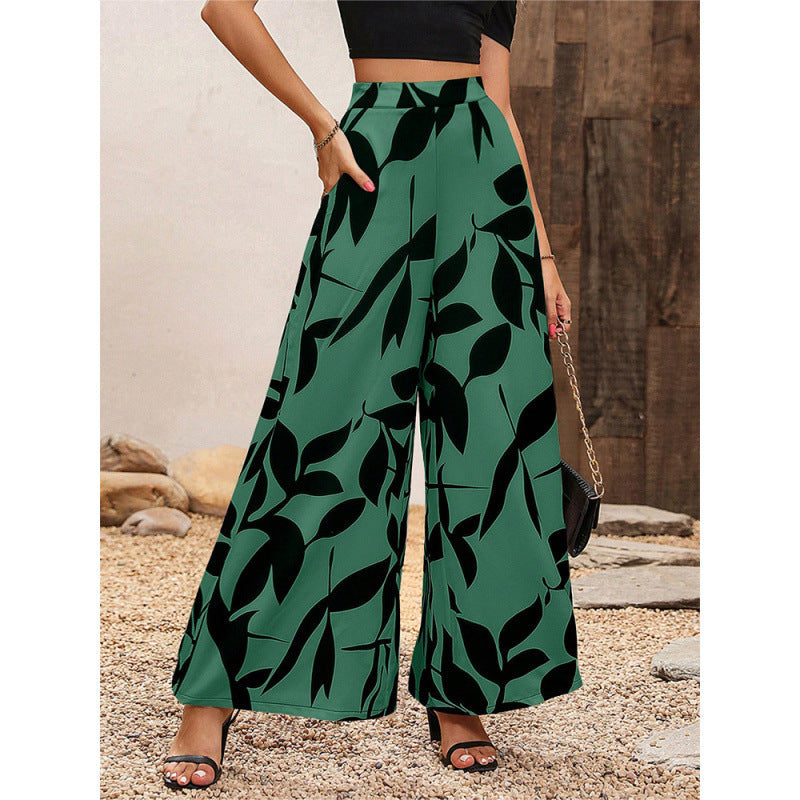 weite Damenhose mit Blattmuster von Berg-Feldt