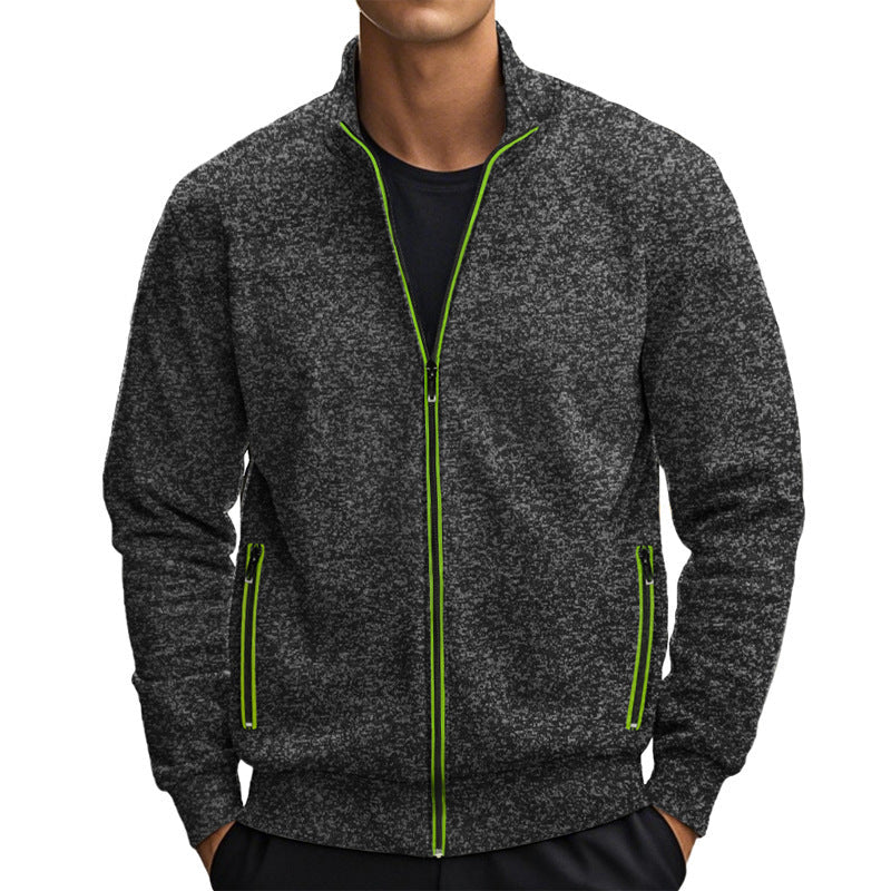 Herren Fleecejacke mit modernem Stehkragen und praktischen Taschen Berg-Feldt