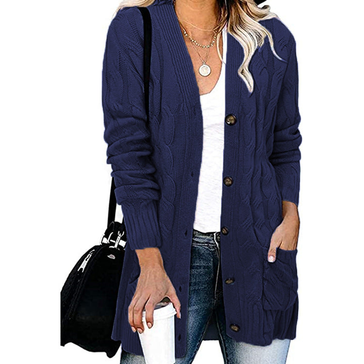 Cardigan en maille torsadée pour femme avec poches pratiques Berg-Feldt