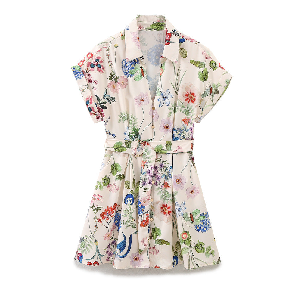 Wickelkleid für Damen mit Blumenmuster und Gürtel von berg-feldt
