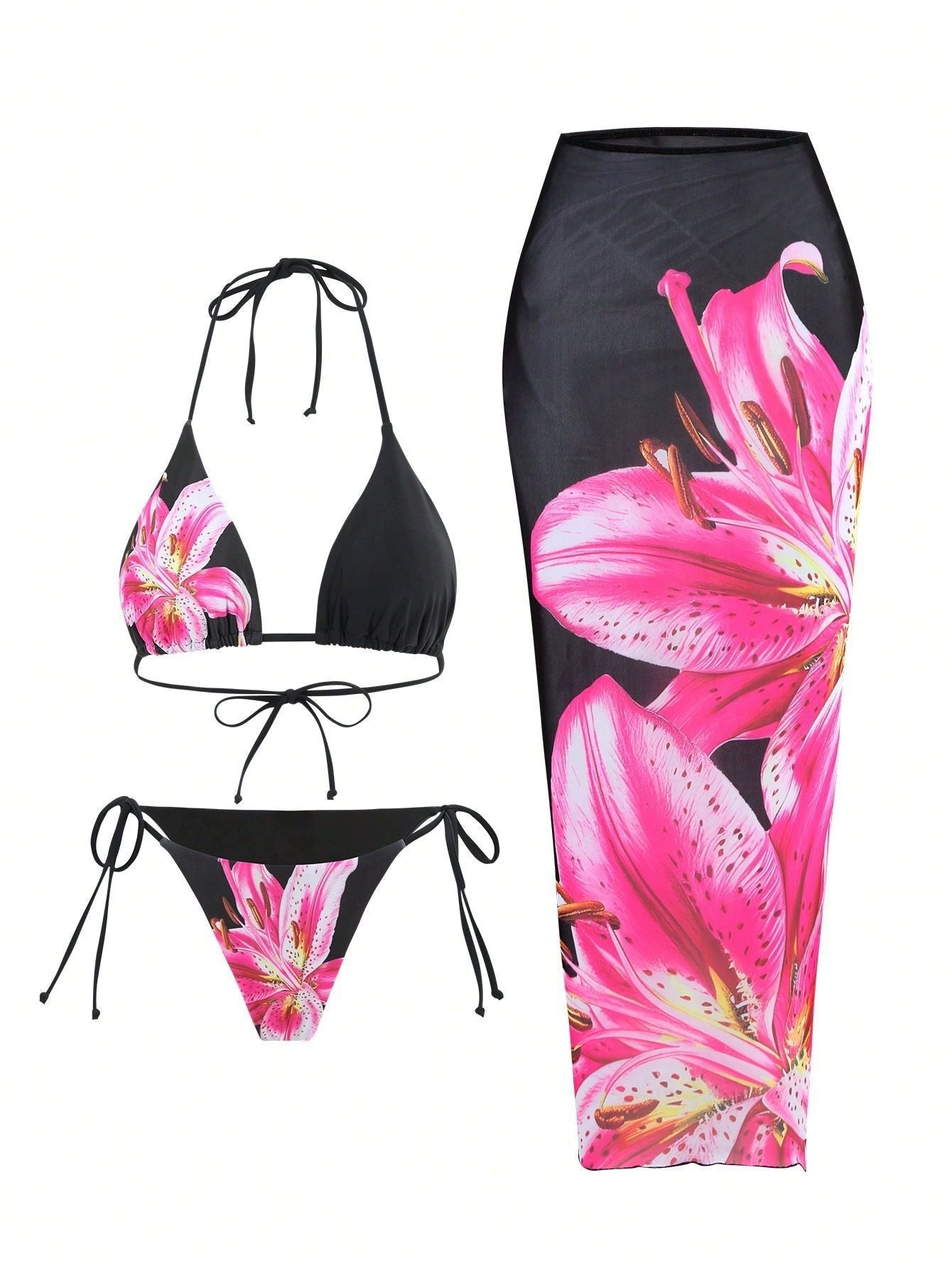 Ensemble bikini pour femme avec jupe fleurie, par berg-feldt