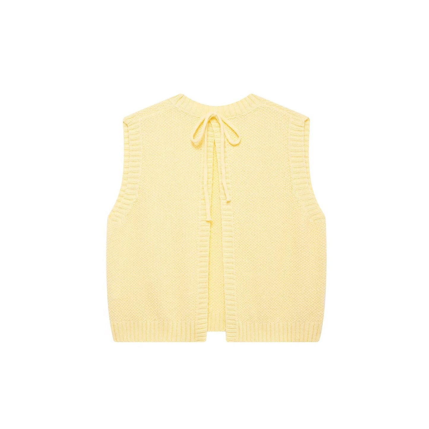 Ärmelloser Strickcardigan für Damen mit Bindegürtel von Berg-Feldt