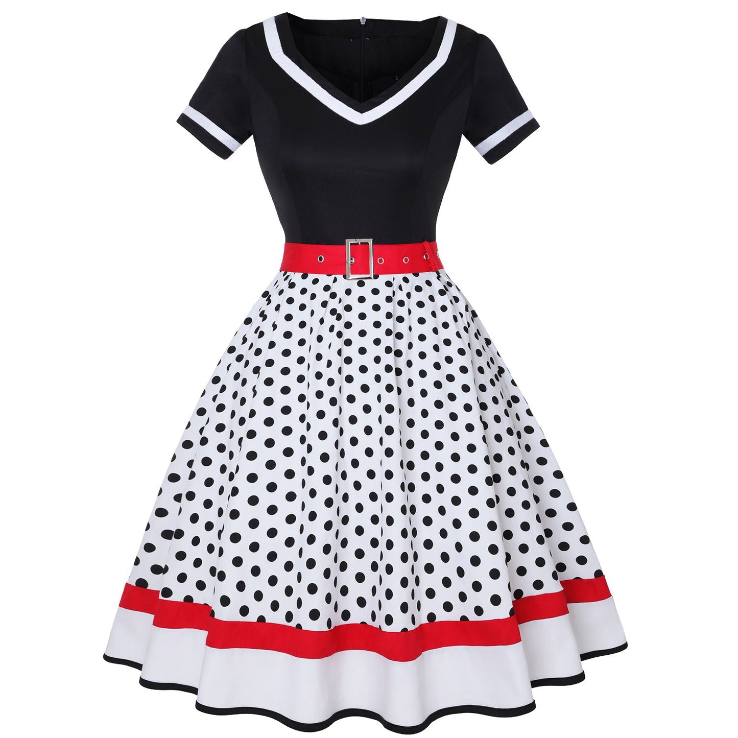 Wickelkleid im Retro-Stil mit Punkten und Gürtel, Berg-Feldt