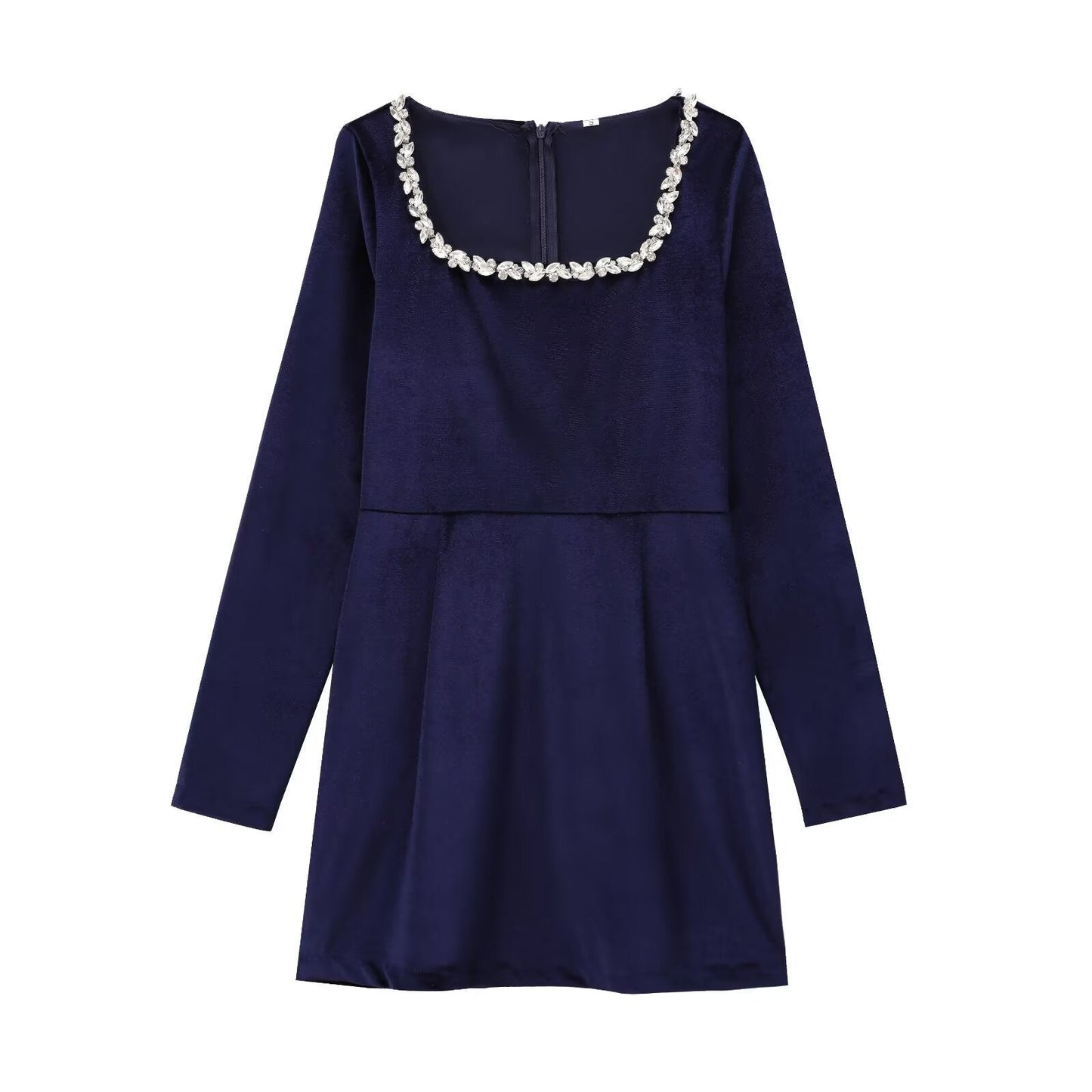 A-Linien-Kleid mit verziertem Ausschnitt, Langarm, Damen von berg-feldt
