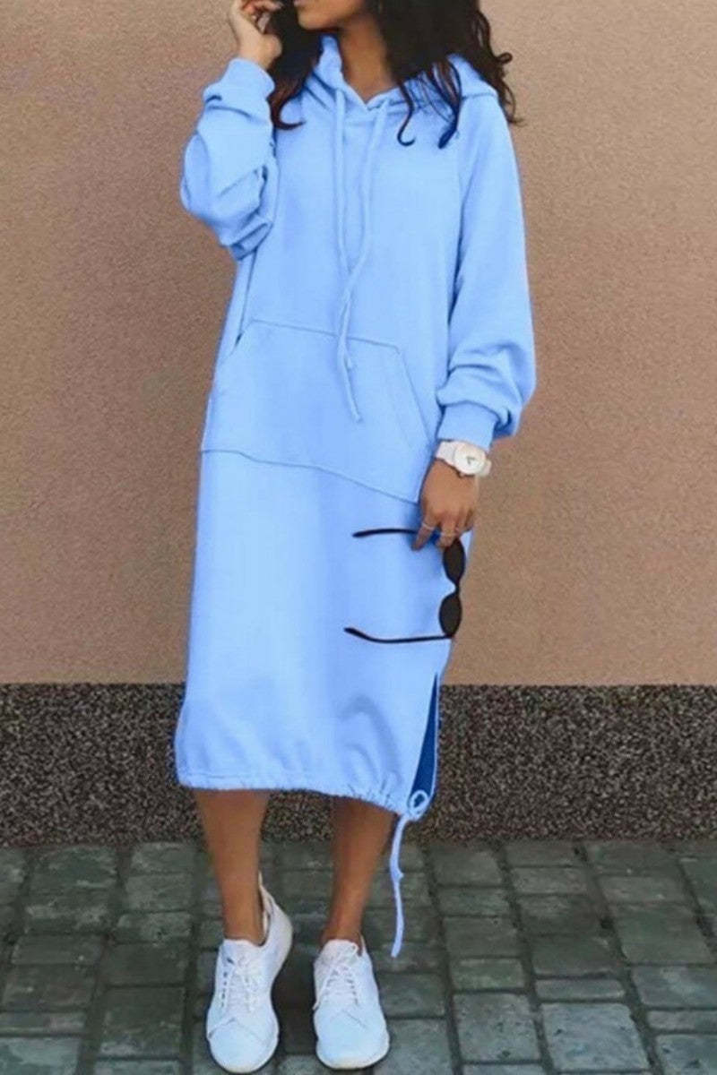 Robe à capuche décontractée pour femme avec cordon de serrage réglable à l'ourlet par berg-feldt