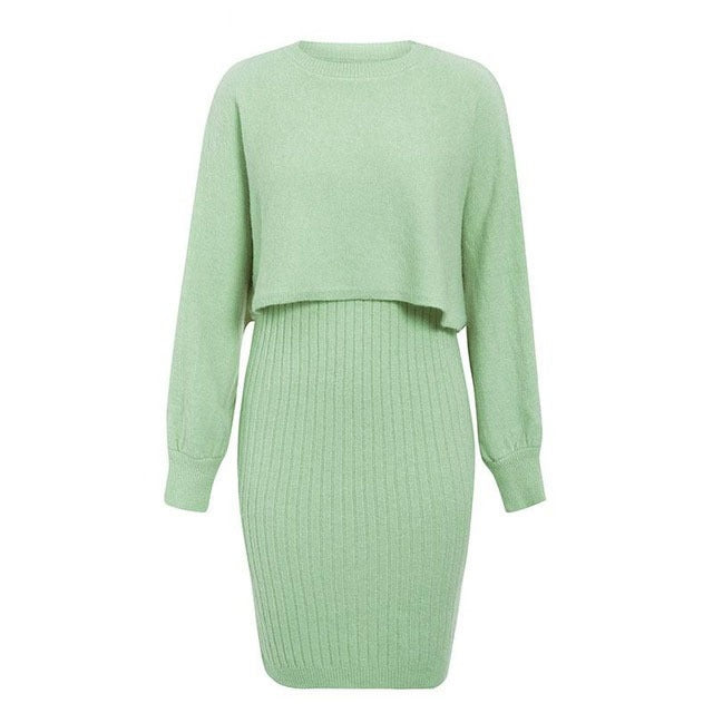 Robe pull femme avec haut contrastant et jupe côtelée Berg-Feldt