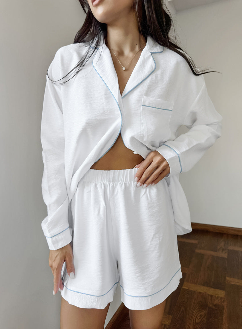 Ensemble de pyjama pour femme à manches courtes avec passepoil élégant Berg-Feldt