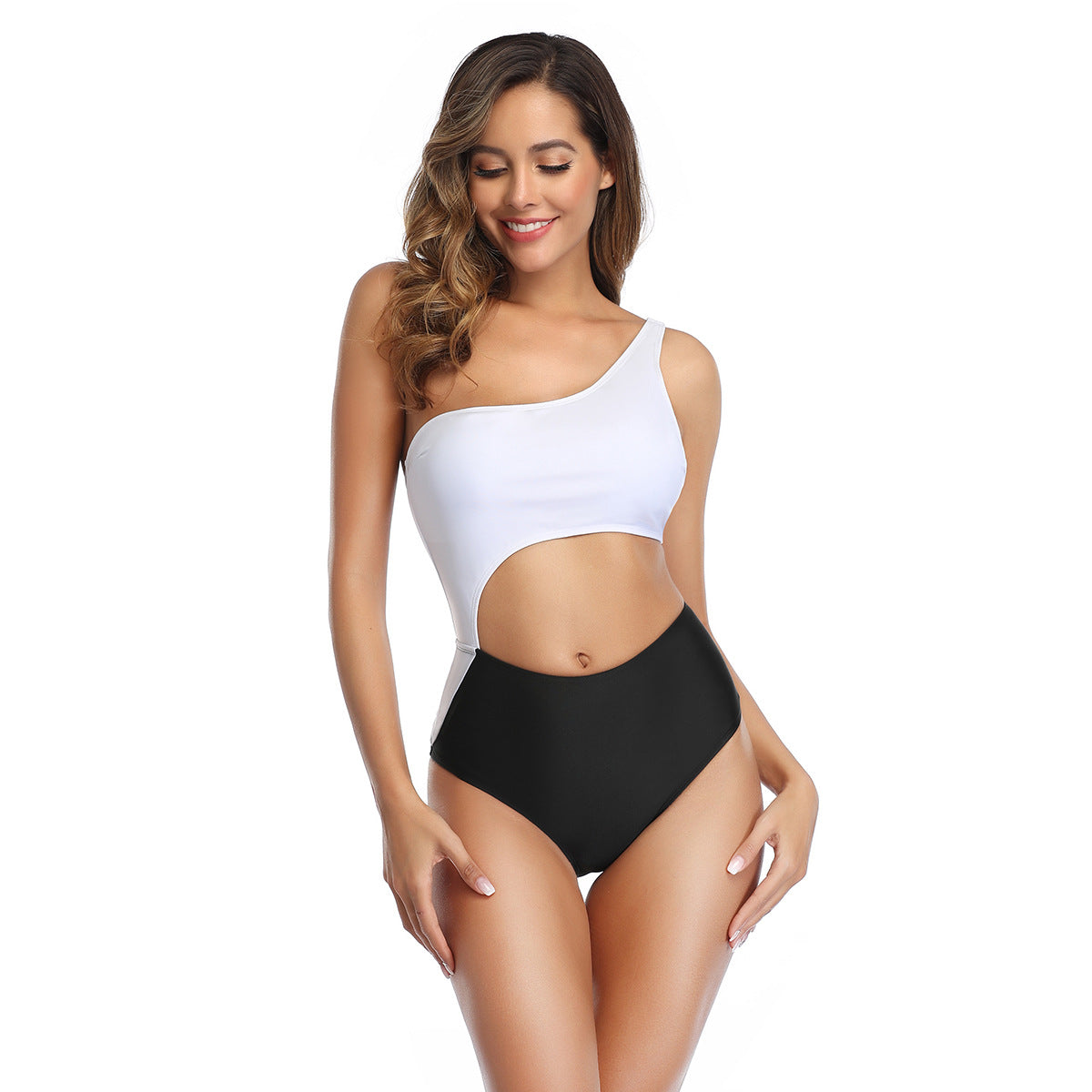 Monokini asymétrique taille haute Berg-Feldt pour femme