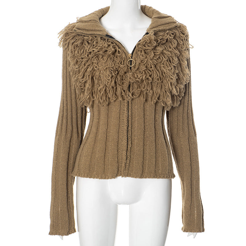 Women's Soft Fuzzy Knit Zip Cardigan berg-feldt