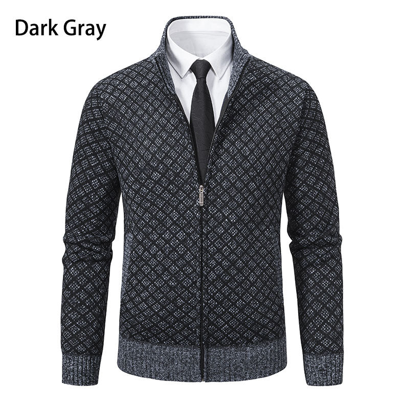 Cardigan zippé pour homme avec motif losanges moderne Berg-Feldt