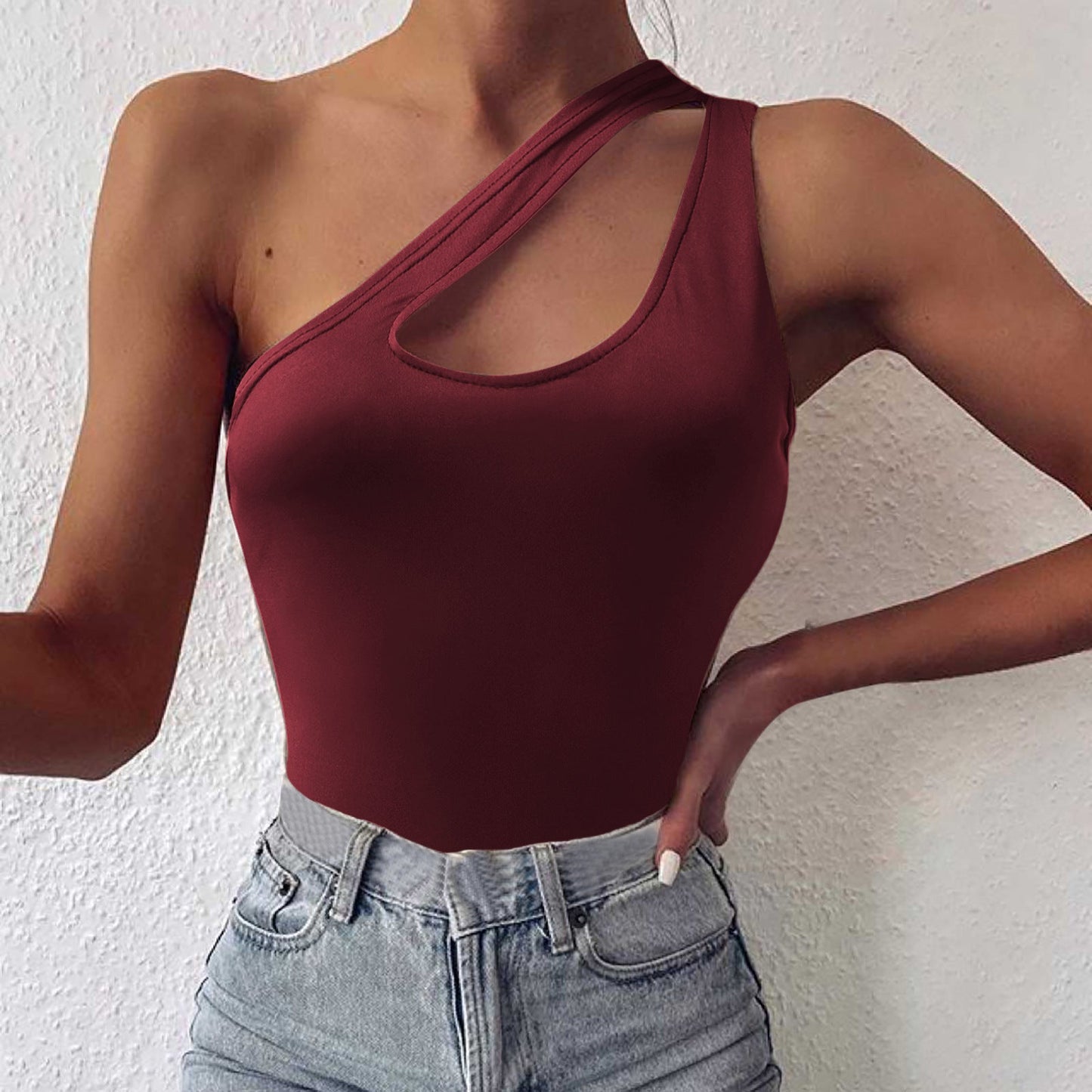 Women's One-Shoulder Cut-Out Bodysuit berg-feldt