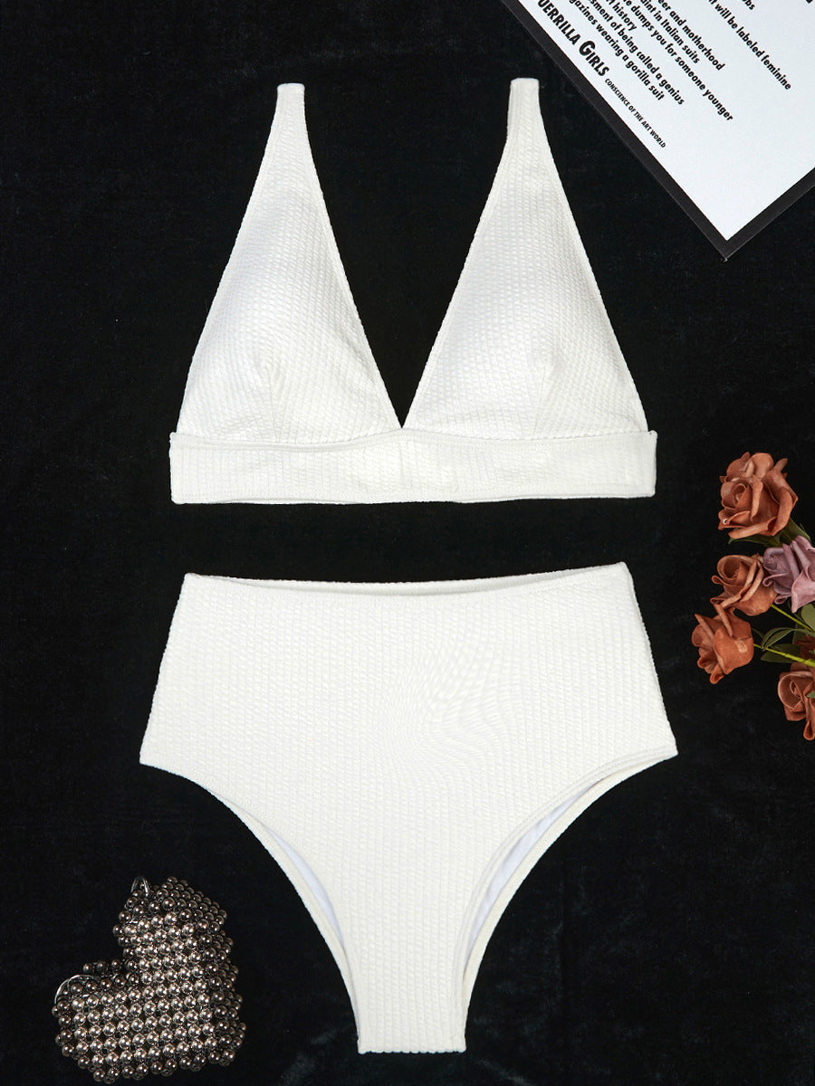 Bequemer Damen-Bikini mit Waffelmuster und hohem, gerafftem Höschen von berg-feldt