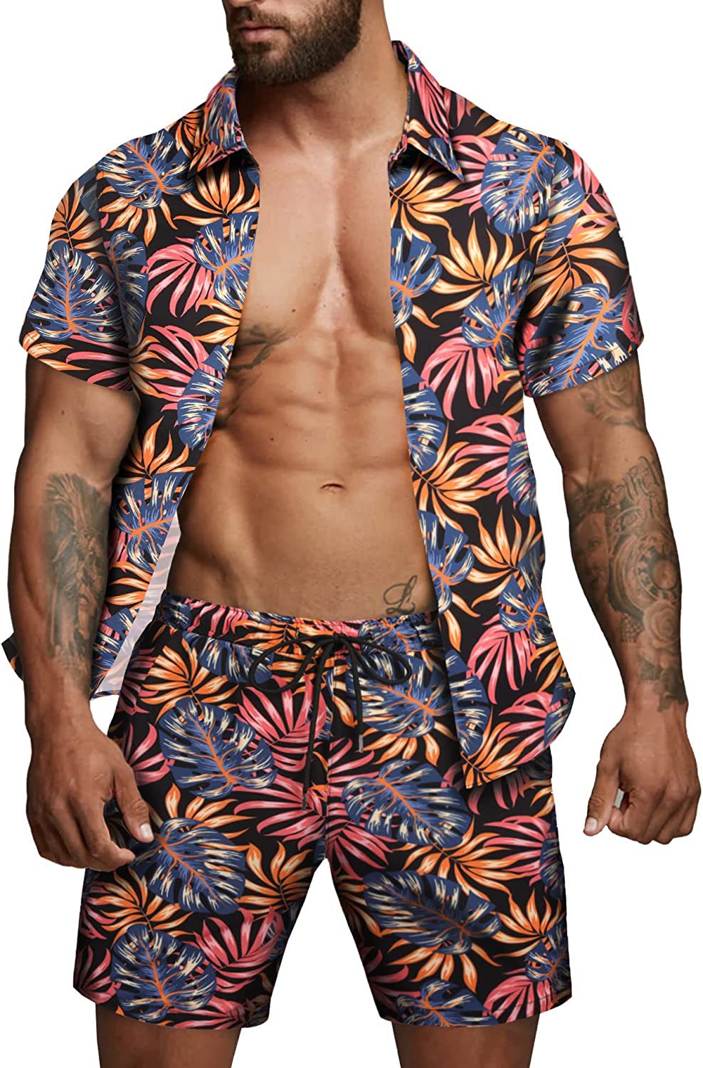 Berg-Feldt Herren Kurzarmhemd und Badeshorts Set