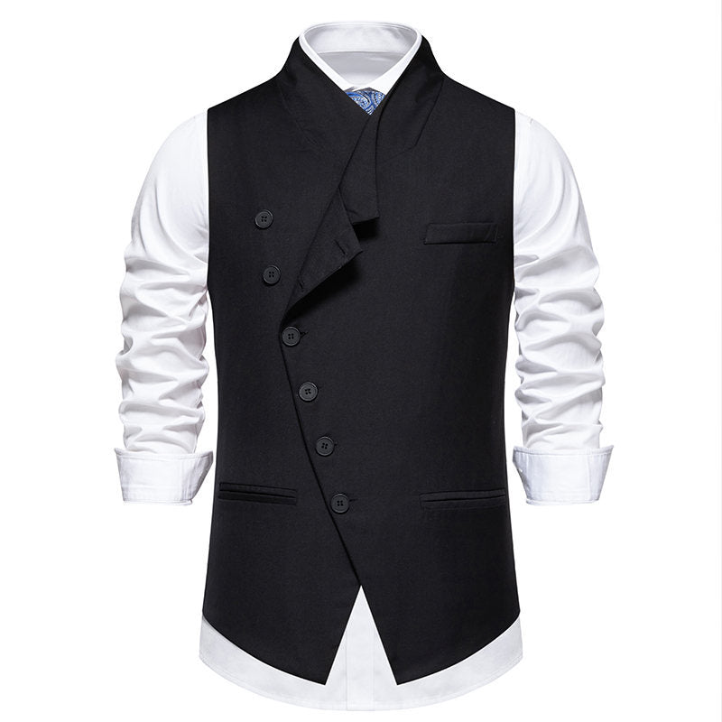 Herren elegante Anzugweste mit asymmetrischem Kragen und modernen Akzenten Berg-Feldt
