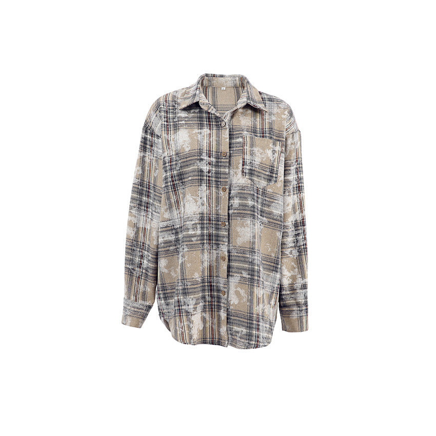 Women's Relaxed Fit Plaid Button-Down Shirt by berg-feldt
