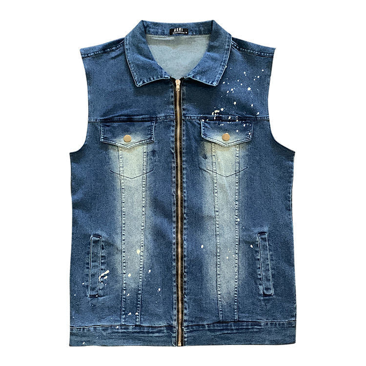 Gilet en jean sans manches avec détails destroyed pour femme, par Berg-Feldt