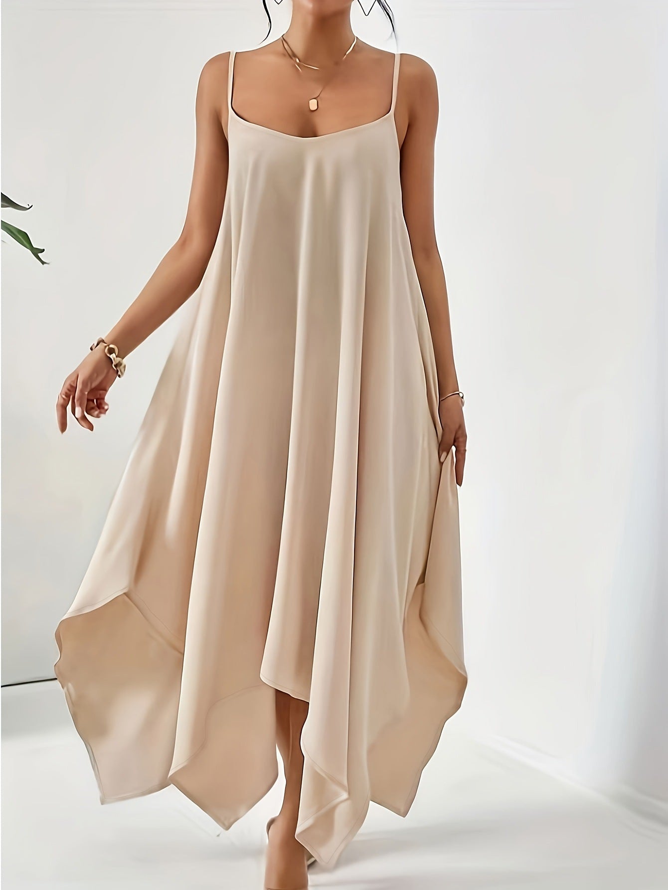 Asymmetrisches Maxikleid mit Spaghettiträgern von berg-feldt