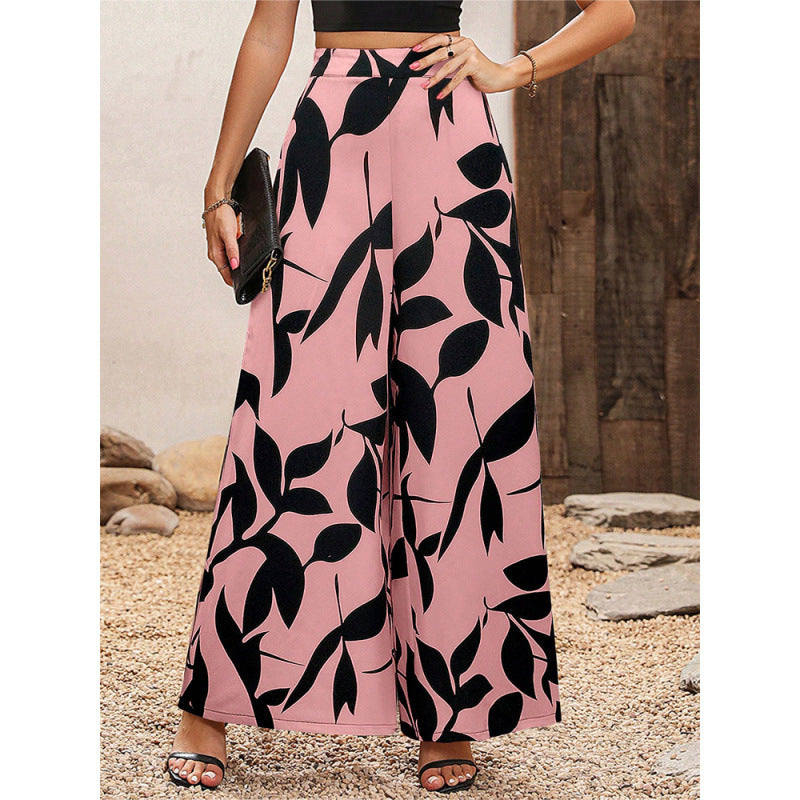 weite Damenhose mit Blattmuster von Berg-Feldt