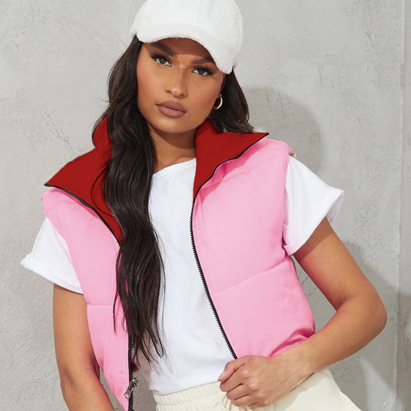 Women's Color-Block Utility Puffer Vest by berg-feldt