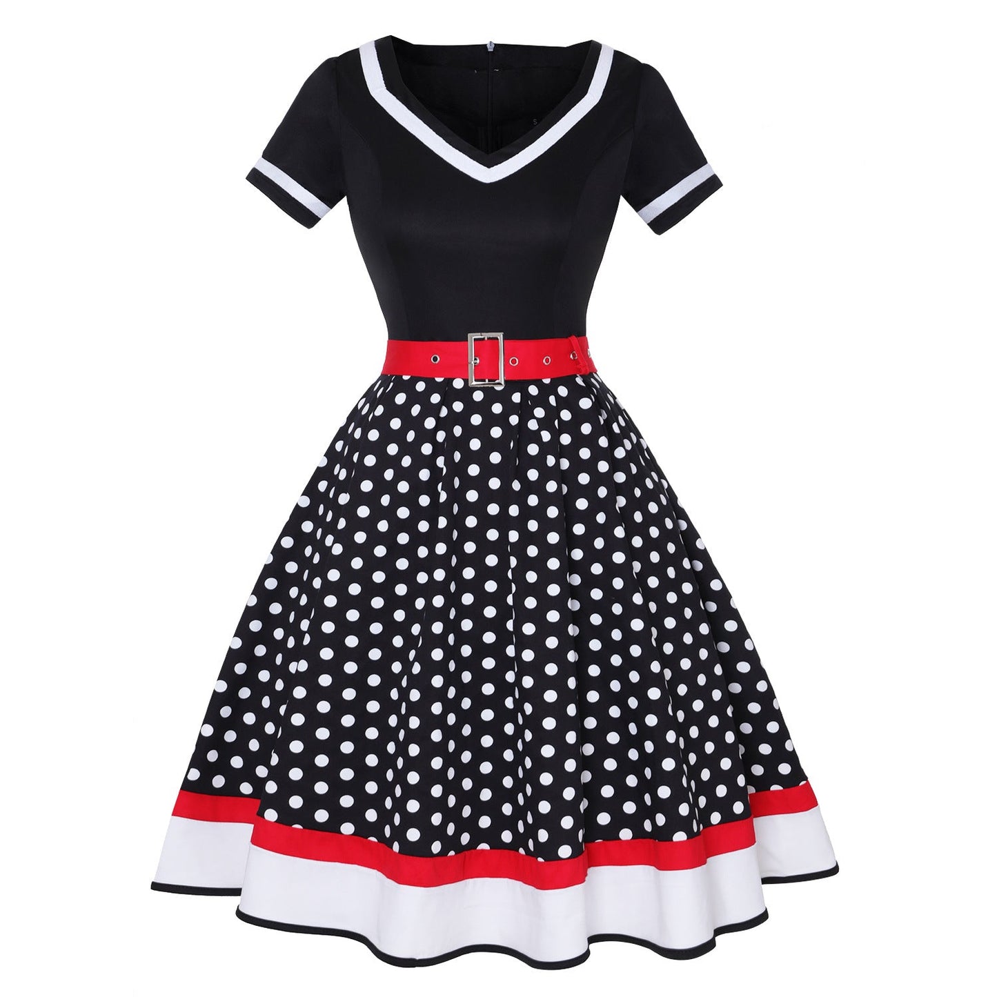 Wickelkleid im Retro-Stil mit Punkten und Gürtel, Berg-Feldt