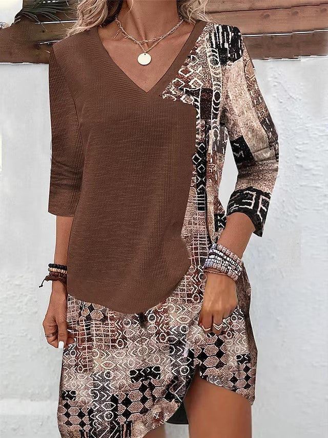 Women's Decorative Panel V-Neck Dress berg-feldt