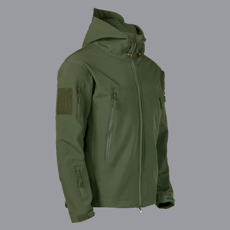 Herren technische Softshell-Jacke mit multifunktionalen Taschen und verstellbarem Kapuzensystem Berg-Feldt