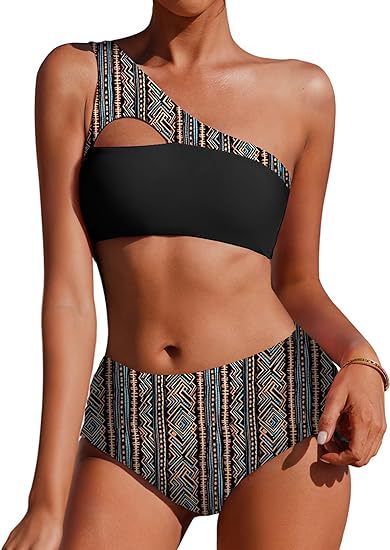 Asymmetrischer Damen-Bikini mit Blumenapplikationen von berg-feldt