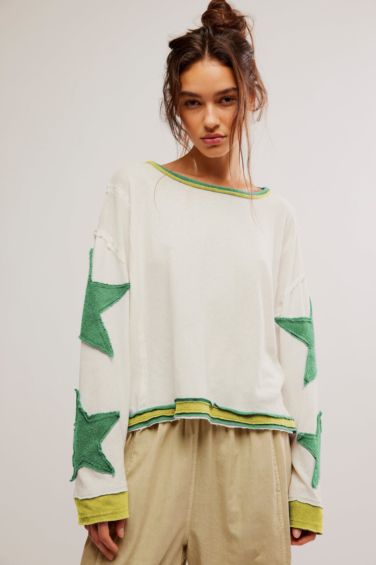 Pull-over décontracté pour femme avec broderie étoile de berg-feldt