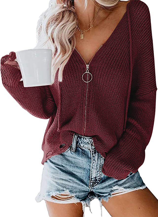 Women's Casual Sweater with Modern Zip and Wide Cut Berg-Feldt