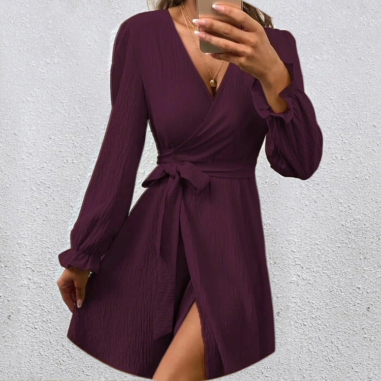 Wickelkleid für Damen mit langen Ärmeln und Gürtel von berg-feldt